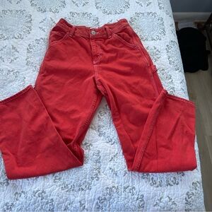 BDG urban outfitters carpenter jeans womens 26 regular tapered high rise
red